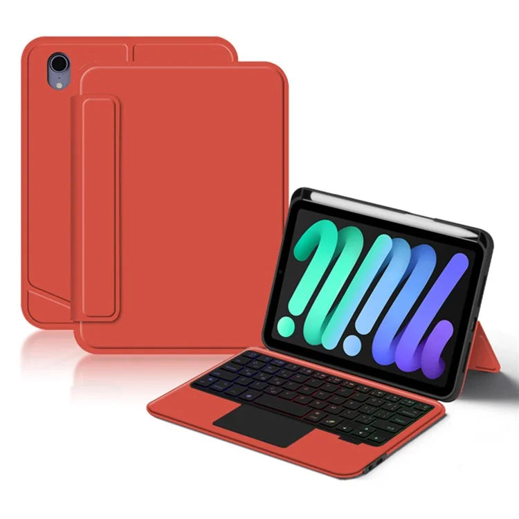 For iPad mini (2021) Shockproof Tablet Case + Detachable Wireless Keyboard with Backlit