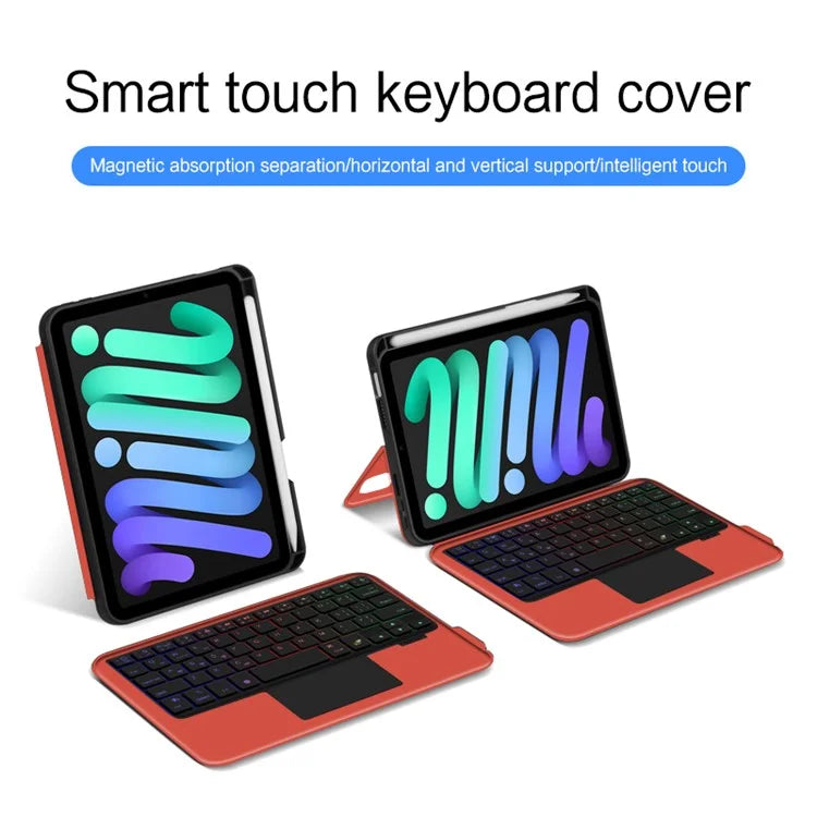 For iPad mini (2021) Shockproof Tablet Case + Detachable Wireless Keyboard with Backlit
