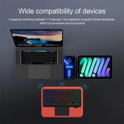 For iPad mini (2021) Shockproof Tablet Case + Detachable Wireless Keyboard with Backlit