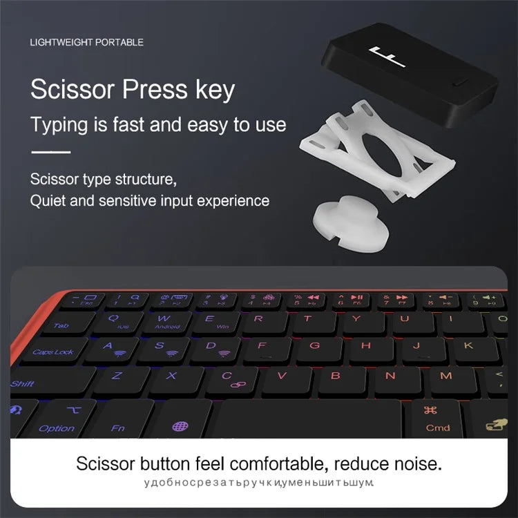 For iPad mini (2021) Shockproof Tablet Case + Detachable Wireless Keyboard with Backlit