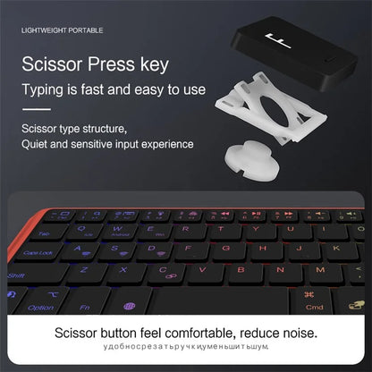 For iPad mini (2021) Shockproof Tablet Case + Detachable Wireless Keyboard with Backlit