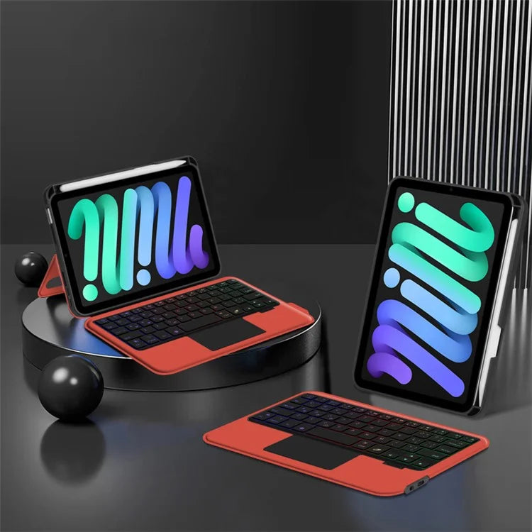 For iPad mini (2021) Shockproof Tablet Case + Detachable Wireless Keyboard with Backlit