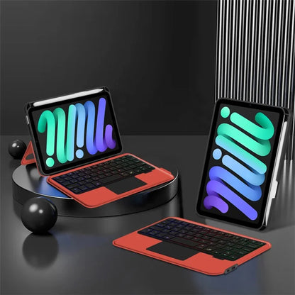 For iPad mini (2021) Shockproof Tablet Case + Detachable Wireless Keyboard with Backlit