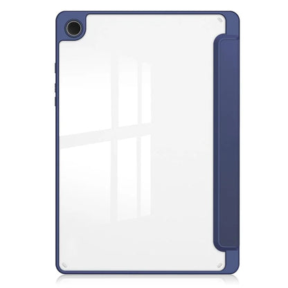 Clear Back Cover for Samsung Galaxy Tab A9+ PU+TPU+Acrylic Tablet Case with Pen Slot
