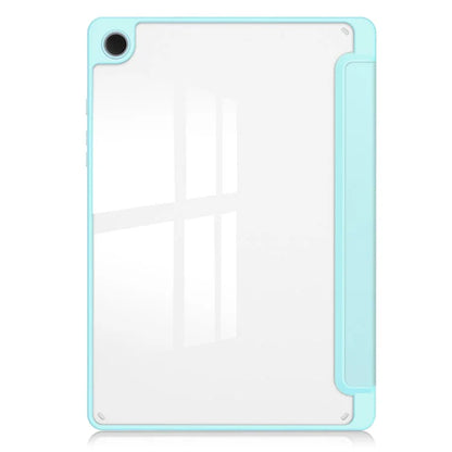 Clear Back Cover for Samsung Galaxy Tab A9+ PU+TPU+Acrylic Tablet Case with Pen Slot