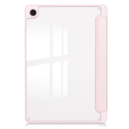 Clear Back Cover for Samsung Galaxy Tab A9+ PU+TPU+Acrylic Tablet Case with Pen Slot