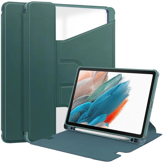 For Samsung Galaxy Tab A9+ Tablet Case 360-Degree Rotating Stand PU+Acrylic Cover (without Keyboard)