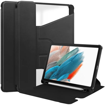 For Samsung Galaxy Tab A9+ Tablet Case 360-Degree Rotating Stand PU+Acrylic Cover (without Keyboard)