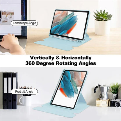 For Samsung Galaxy Tab A9+ Tablet Case 360-Degree Rotating Stand PU+Acrylic Cover (without Keyboard)