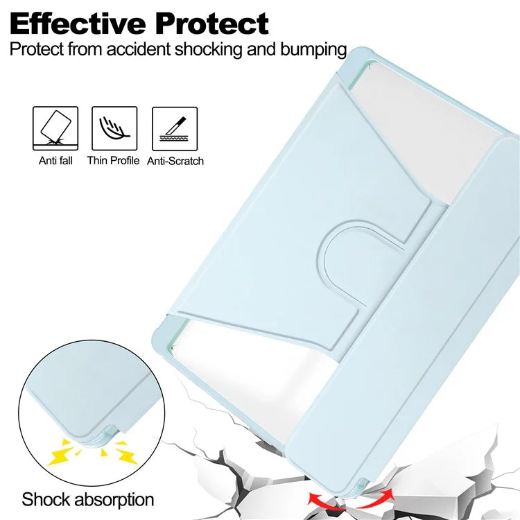 For Samsung Galaxy Tab A9+ Tablet Case 360-Degree Rotating Stand PU+Acrylic Cover (without Keyboard)