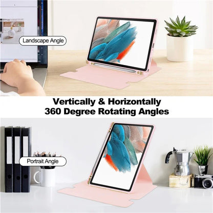 For Samsung Galaxy Tab A9+ Tablet Case 360-Degree Rotating Stand PU+Acrylic Cover (without Keyboard)