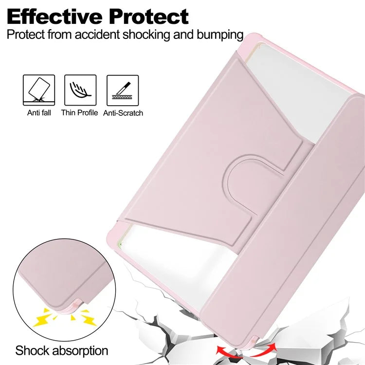 For Samsung Galaxy Tab A9+ Tablet Case 360-Degree Rotating Stand PU+Acrylic Cover (without Keyboard)