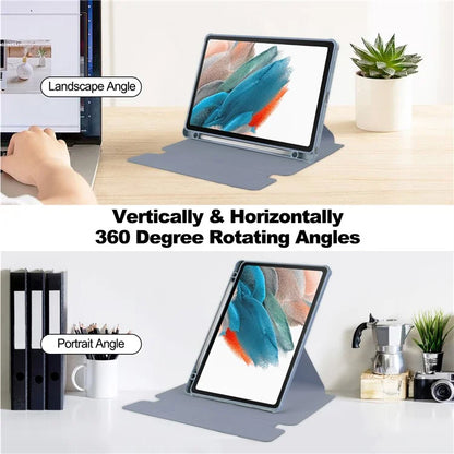 For Samsung Galaxy Tab A9+ Tablet Case 360-Degree Rotating Stand PU+Acrylic Cover (without Keyboard)