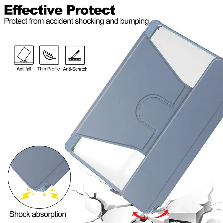 For Samsung Galaxy Tab A9+ Tablet Case 360-Degree Rotating Stand PU+Acrylic Cover (without Keyboard)
