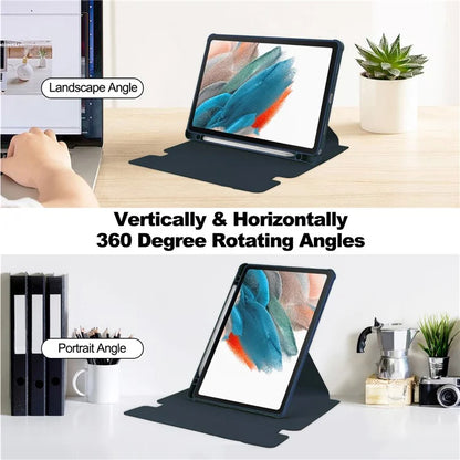 For Samsung Galaxy Tab A9+ Tablet Case 360-Degree Rotating Stand PU+Acrylic Cover (without Keyboard)