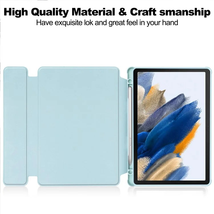 Tablet Case with Bluetooth Keyboard for Samsung Galaxy Tab A9+ Rotating Stand PU+Acrylic Cover