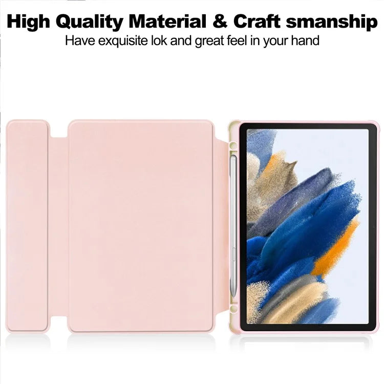 Tablet Case with Bluetooth Keyboard for Samsung Galaxy Tab A9+ Rotating Stand PU+Acrylic Cover