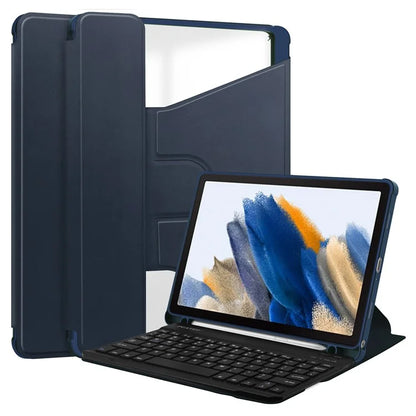 Tablet Case with Bluetooth Keyboard for Samsung Galaxy Tab A9+ Rotating Stand PU+Acrylic Cover