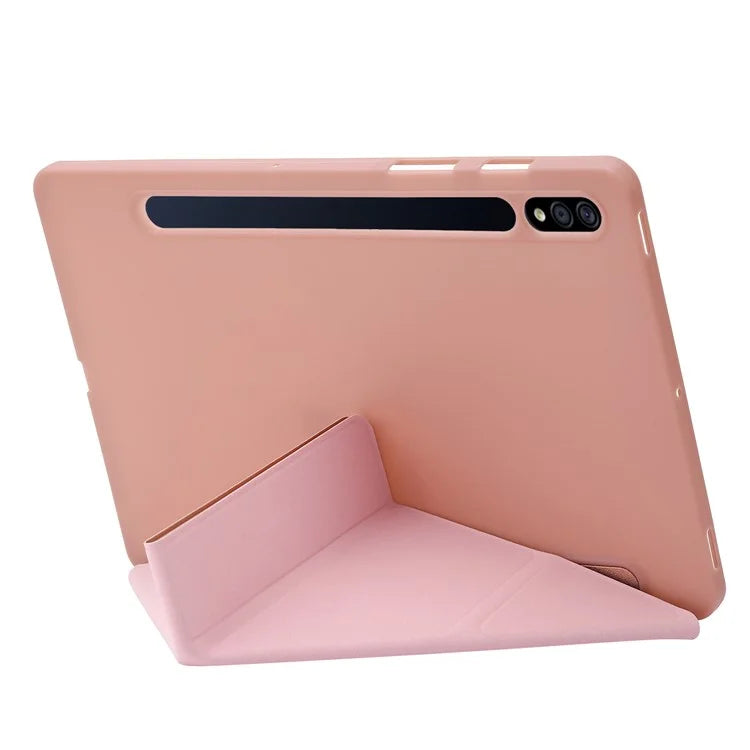 For Samsung Galaxy Tab S9+ Tablet Case Silicone + PU Leather Flip Cover with Auto Wake  /  Sleep Function