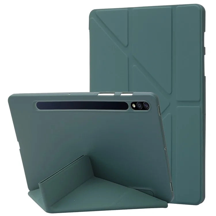 For Samsung Galaxy Tab S9+ Tablet Case Silicone + PU Leather Flip Cover with Auto Wake  /  Sleep Function