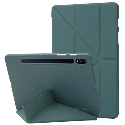 For Samsung Galaxy Tab S9+ Tablet Case Silicone + PU Leather Flip Cover with Auto Wake  /  Sleep Function