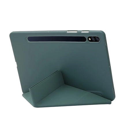 For Samsung Galaxy Tab S9+ Tablet Case Silicone + PU Leather Flip Cover with Auto Wake  /  Sleep Function