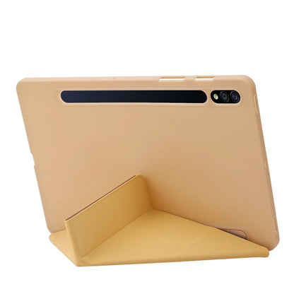 For Samsung Galaxy Tab S9+ Tablet Case Silicone + PU Leather Flip Cover with Auto Wake  /  Sleep Function