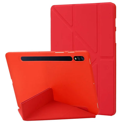 For Samsung Galaxy Tab S9+ Tablet Case Silicone + PU Leather Flip Cover with Auto Wake  /  Sleep Function