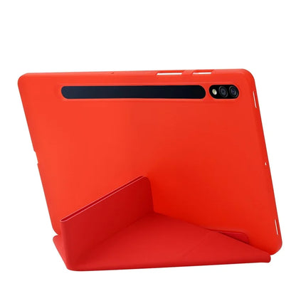 For Samsung Galaxy Tab S9+ Tablet Case Silicone + PU Leather Flip Cover with Auto Wake  /  Sleep Function