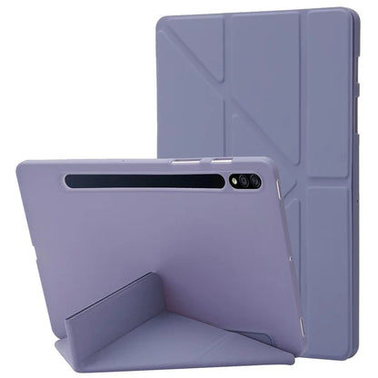For Samsung Galaxy Tab S9+ Tablet Case Silicone + PU Leather Flip Cover with Auto Wake  /  Sleep Function