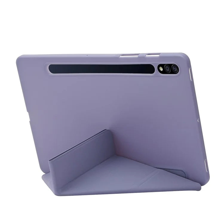 For Samsung Galaxy Tab S9+ Tablet Case Silicone + PU Leather Flip Cover with Auto Wake  /  Sleep Function