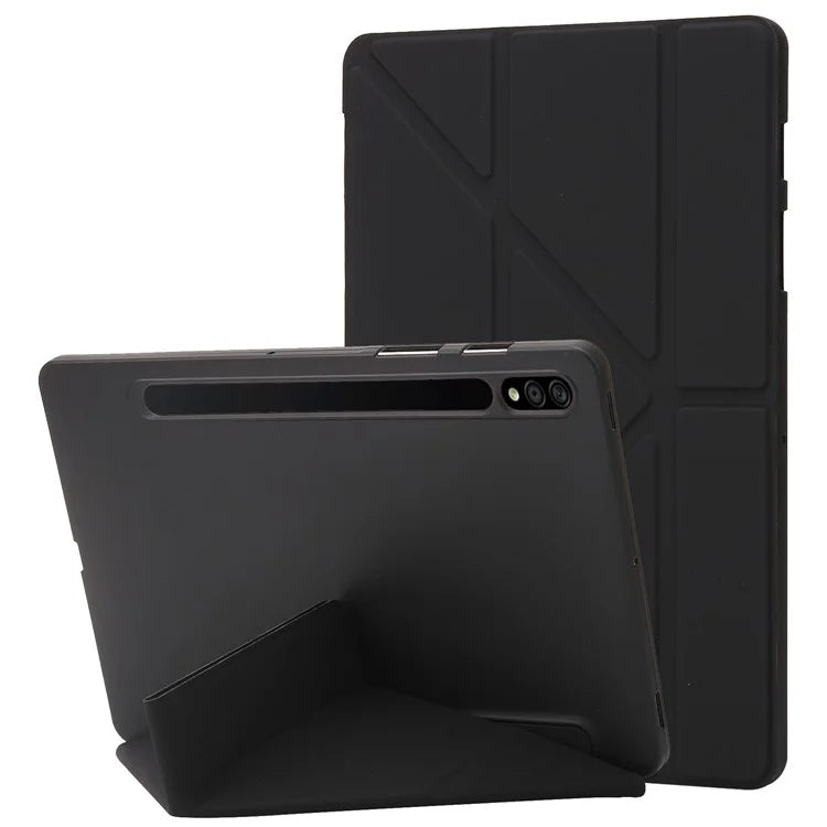 For Samsung Galaxy Tab S9+ Tablet Case Silicone + PU Leather Flip Cover with Auto Wake  /  Sleep Function