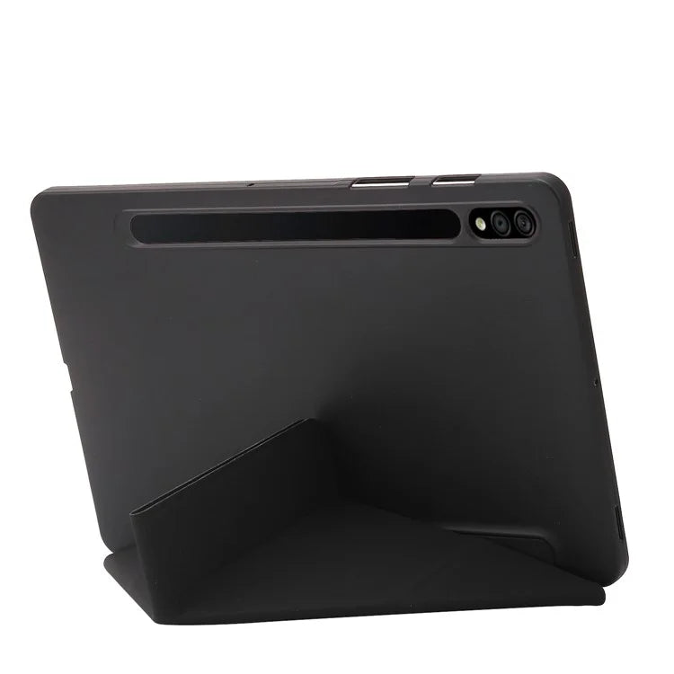 For Samsung Galaxy Tab S9+ Tablet Case Silicone + PU Leather Flip Cover with Auto Wake  /  Sleep Function