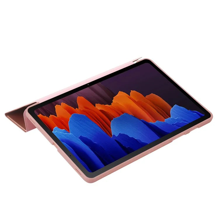 For Samsung Galaxy Tab S9+ Tablet Case Silicone + PU Leather Flip Cover with Auto Wake  /  Sleep Function