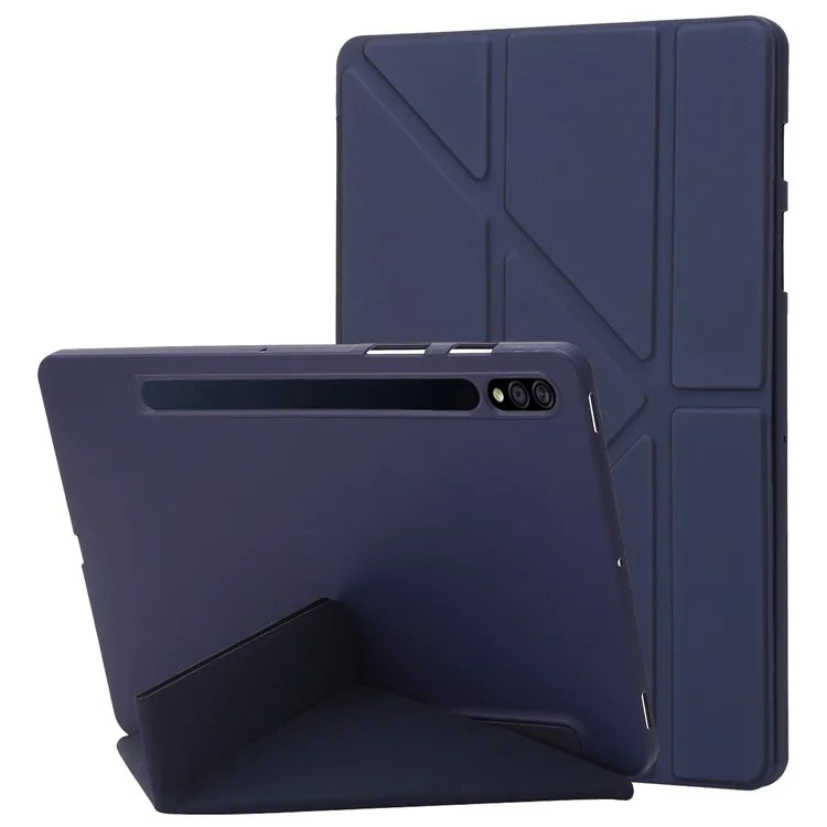 For Samsung Galaxy Tab S9+ Tablet Case Silicone + PU Leather Flip Cover with Auto Wake  /  Sleep Function