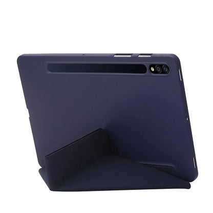 For Samsung Galaxy Tab S9+ Tablet Case Silicone + PU Leather Flip Cover with Auto Wake  /  Sleep Function