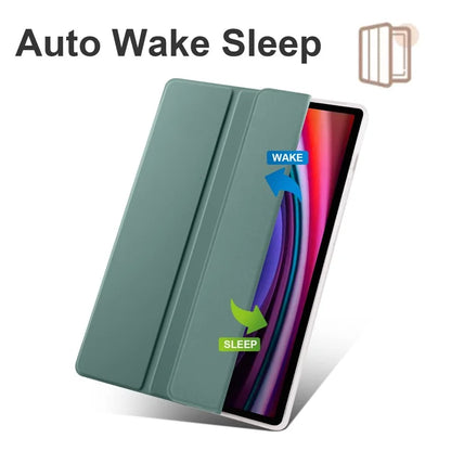 For Samsung Galaxy Tab S9+ Shockproof Tablet Case PU+Transparent TPU Back Cover with Pen Slot