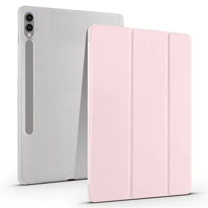 For Samsung Galaxy Tab S9+ Shockproof Tablet Case PU+Transparent TPU Back Cover with Pen Slot