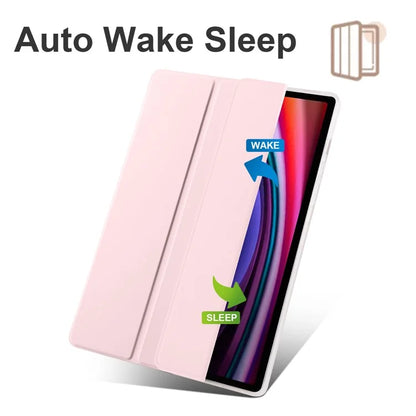 For Samsung Galaxy Tab S9+ Shockproof Tablet Case PU+Transparent TPU Back Cover with Pen Slot