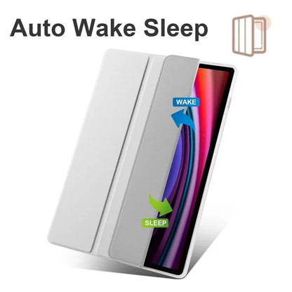 For Samsung Galaxy Tab S9+ Shockproof Tablet Case PU+Transparent TPU Back Cover with Pen Slot