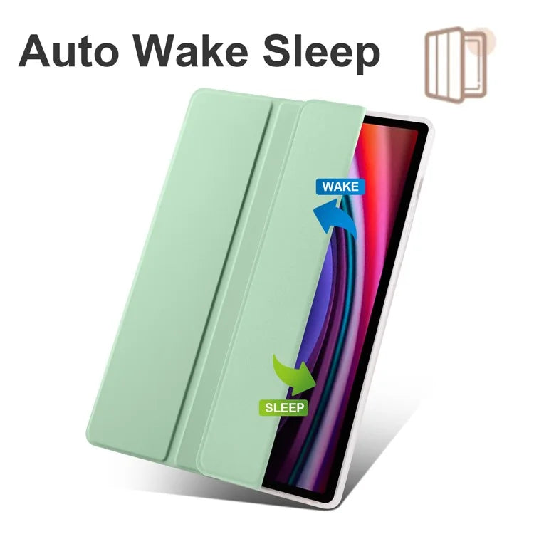 For Samsung Galaxy Tab S9+ Shockproof Tablet Case PU+Transparent TPU Back Cover with Pen Slot