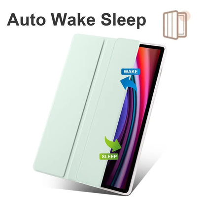 For Samsung Galaxy Tab S9+ Shockproof Tablet Case PU+Transparent TPU Back Cover with Pen Slot