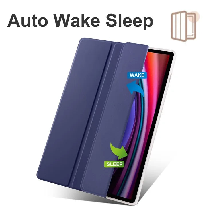 For Samsung Galaxy Tab S9+ Shockproof Tablet Case PU+Transparent TPU Back Cover with Pen Slot
