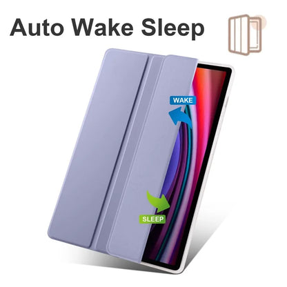 For Samsung Galaxy Tab S9+ Shockproof Tablet Case PU+Transparent TPU Back Cover with Pen Slot