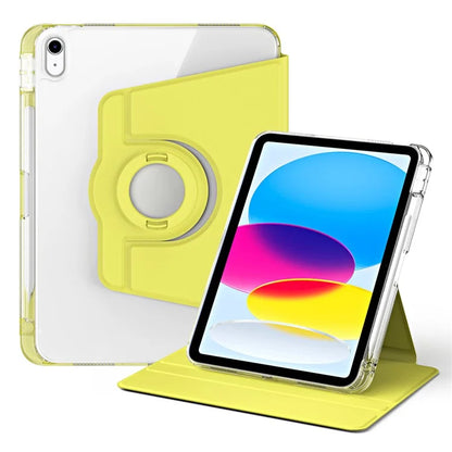 For iPad 10.9 (2022) Protective Case PU Leather+Acrylic Rotary Kickstand Tablet Cover