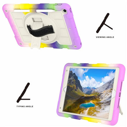 For iPad 10.2 (2021) / (2019) / (2020) TPU+PC Tablet Case Rotating Shockproof Kickstand Cover with Strap