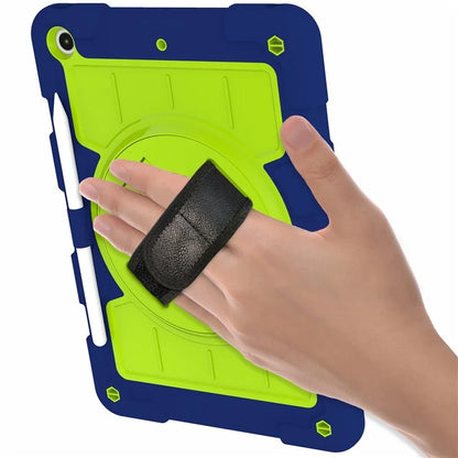 For iPad 10.2 (2021) / (2019) / (2020) TPU+PC Tablet Case Rotating Shockproof Kickstand Cover with Strap