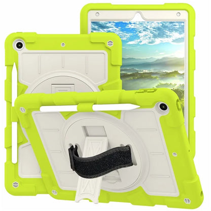 For iPad 10.2 (2021) / (2019) / (2020) TPU+PC Tablet Case Rotating Shockproof Kickstand Cover with Strap