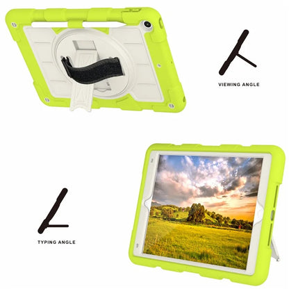 For iPad 10.2 (2021) / (2019) / (2020) TPU+PC Tablet Case Rotating Shockproof Kickstand Cover with Strap