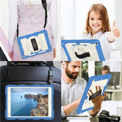 For iPad 10.2 (2021) / (2019) / (2020) TPU+PC Tablet Case Rotating Shockproof Kickstand Cover with Strap